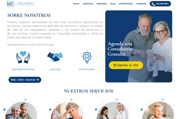 Moreno Calderón Pensiones - Sitio Web Corporativo