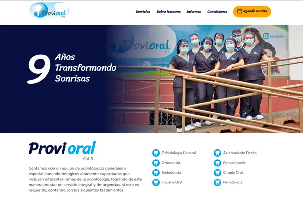 Provioral - Página web servicio